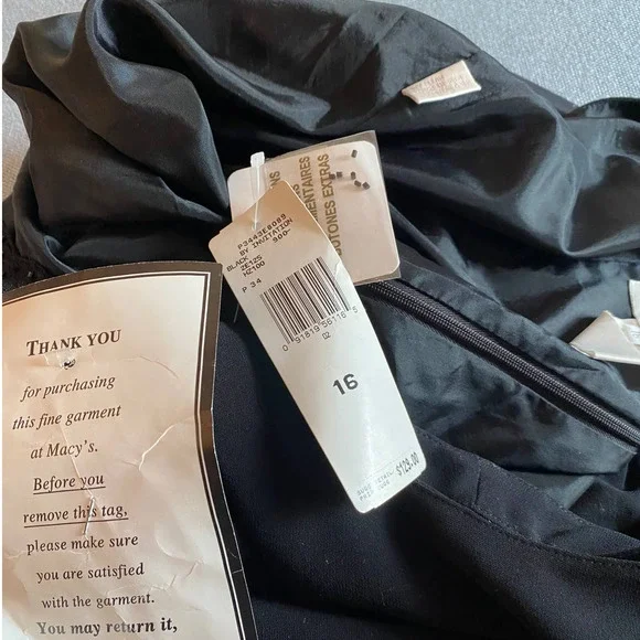 Jones New York Woman’s black dress size 16 sleeveless black lace bead PO w tags - Picture 13 of 16